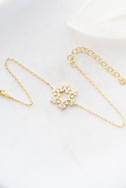 Heliophilia Silver Pulsera de Plata de Ley 925 con Recubrimiento de Oro y Circón